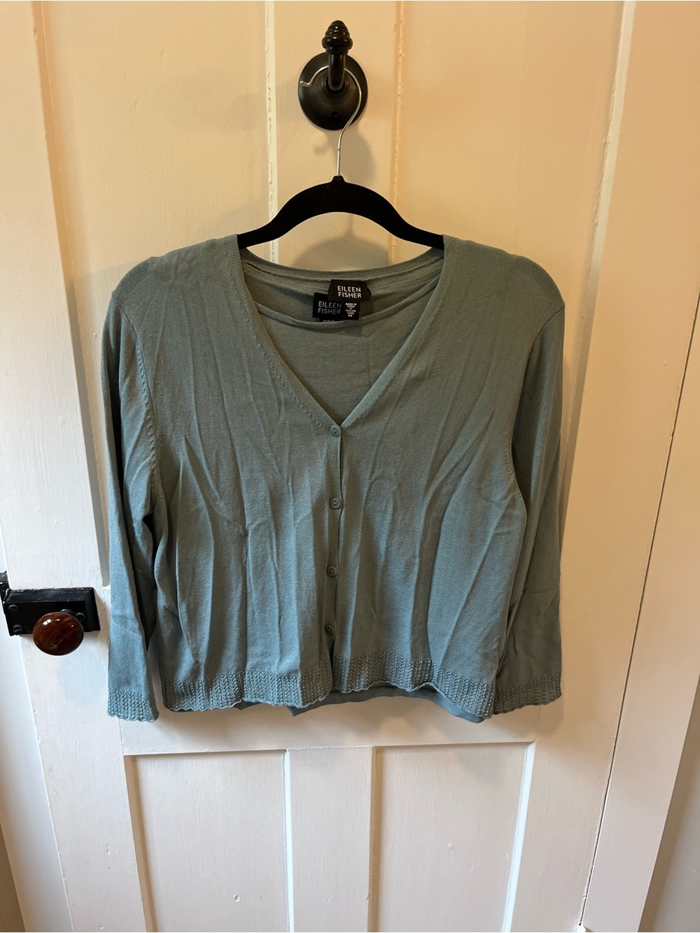 Eileen Fisher Complete Cardigan And Tank Knit Set Italian Yarn Medium